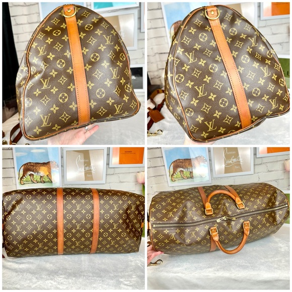 Louis Vuitton Bandouliere Keepall 60 Duffle Bag with original leather st⦠- Picture 5 of 16